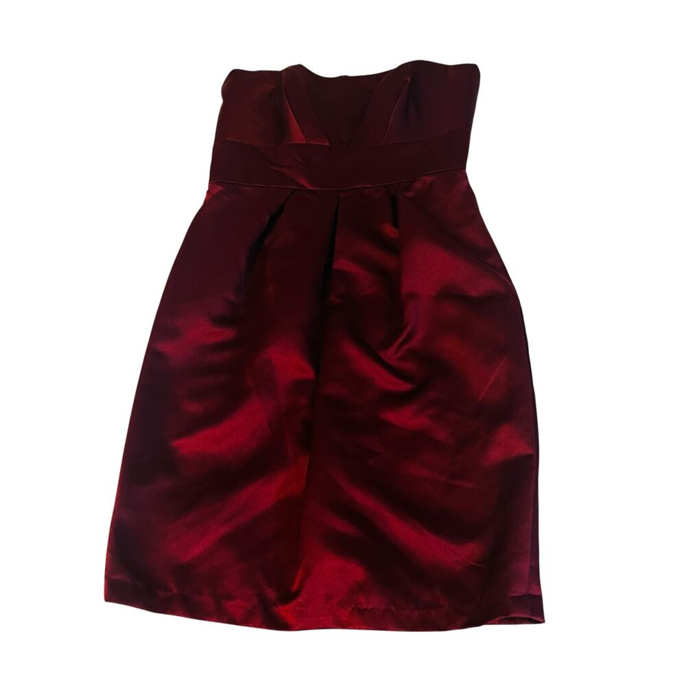 Alfred Angelo Burgundy Strapless Satin Dress Size 10 NWT